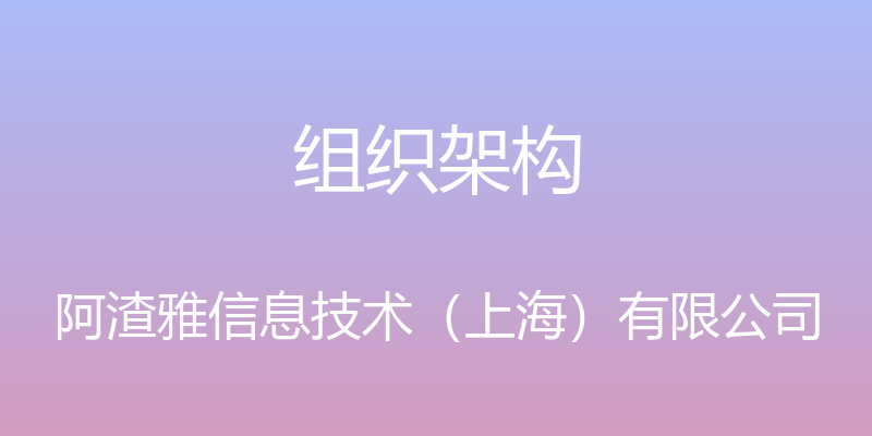 组织架构 - 阿渣雅信息技术（上海）有限公司